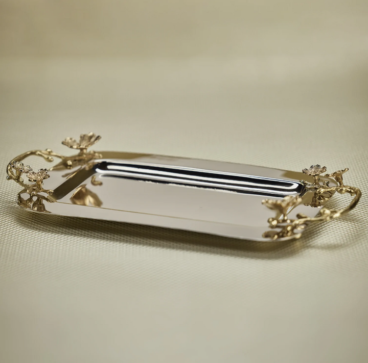 Wide Tavolo Floral Metal Tray