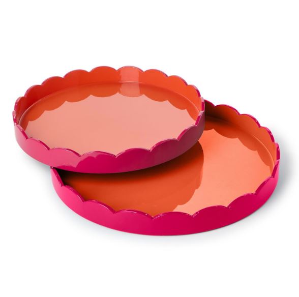 Scalloped Dual Tone Lacquer Tray