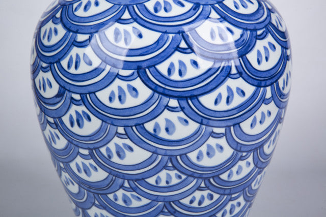 Blue Wave Temple Jar- Large