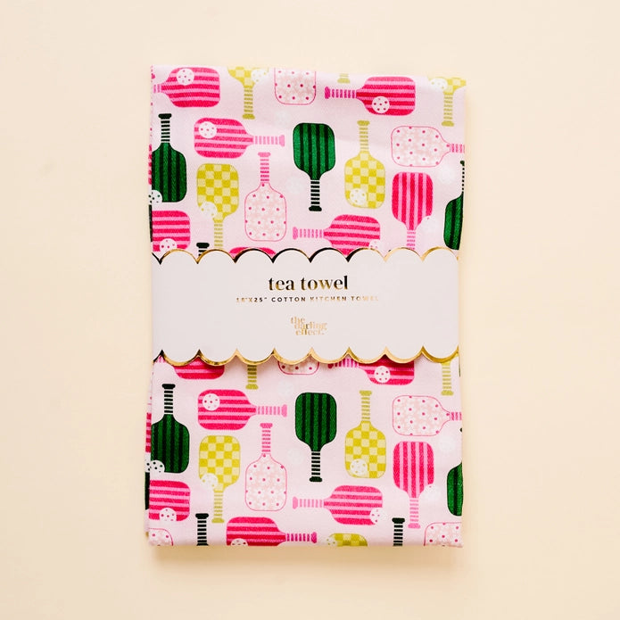 Pink Pickleball Tea Towel