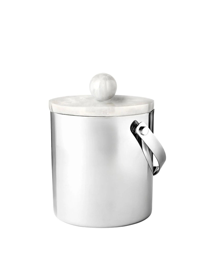 White Resin &amp; Stainless Steel Ice Bucket