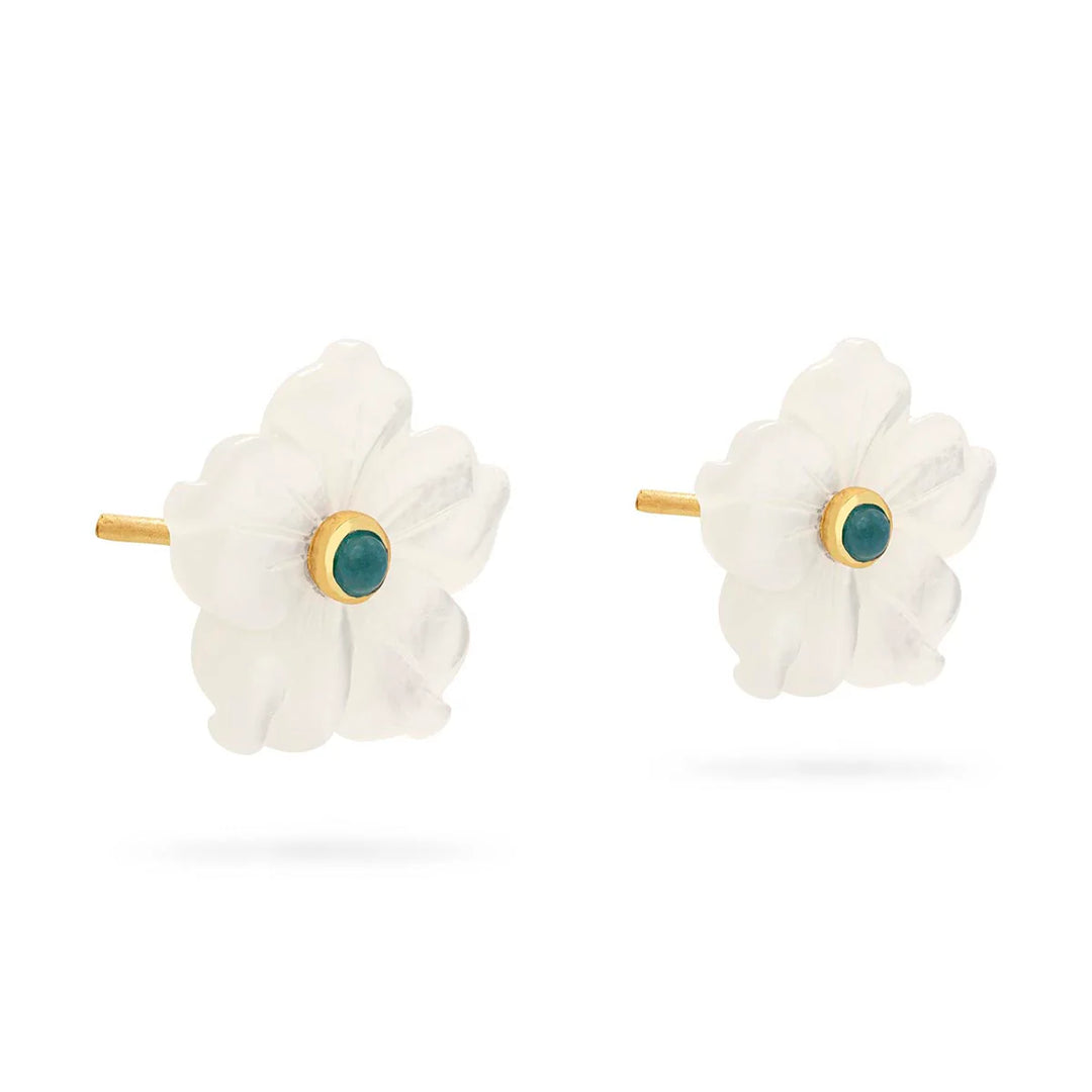 Mermaid Garden Bouquet Earring MOP Ocean Jade