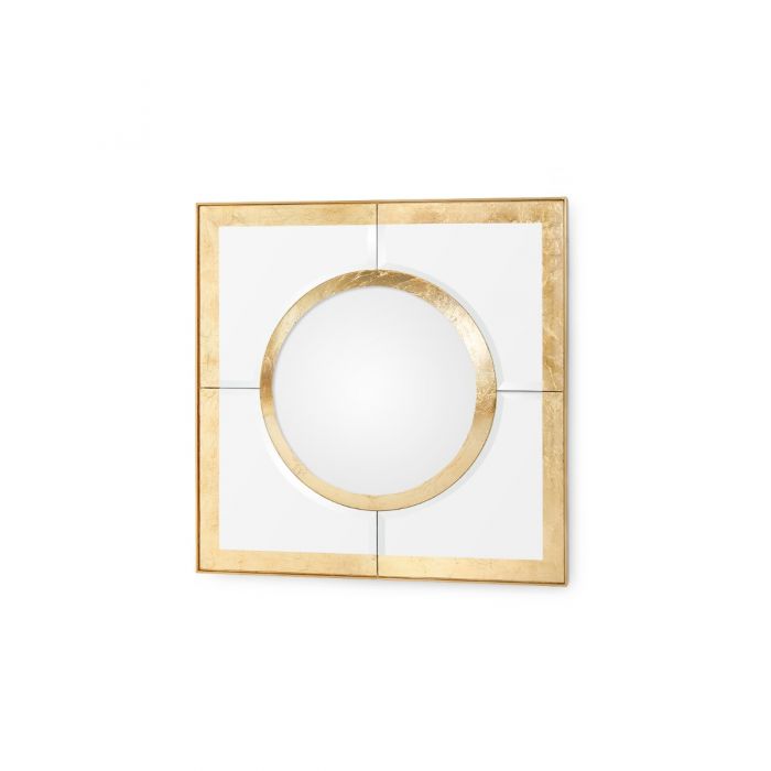 Gold Leaf Convex Square Mirror