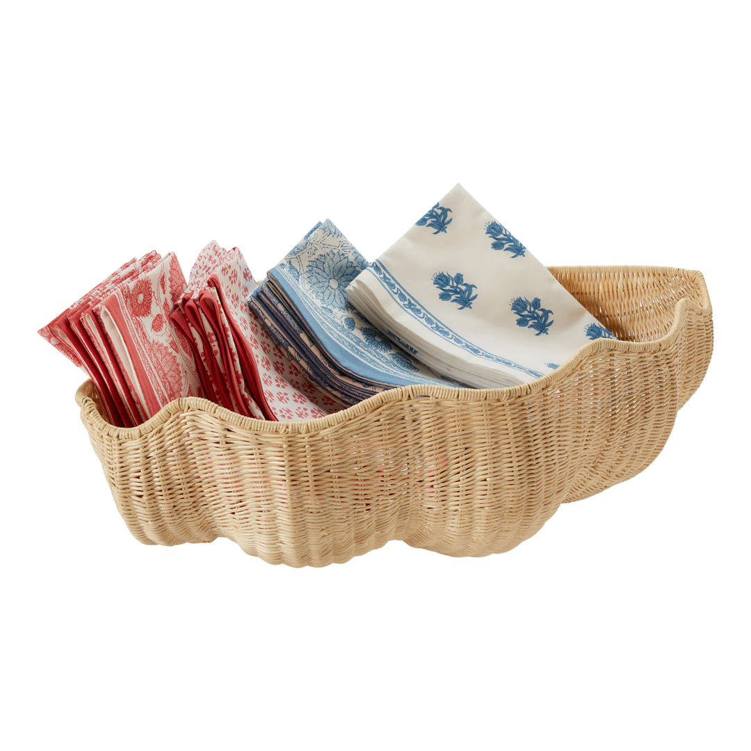 Large Wicker Clam Shell
