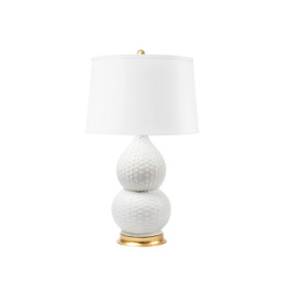 White Basket Weave Table Lamp