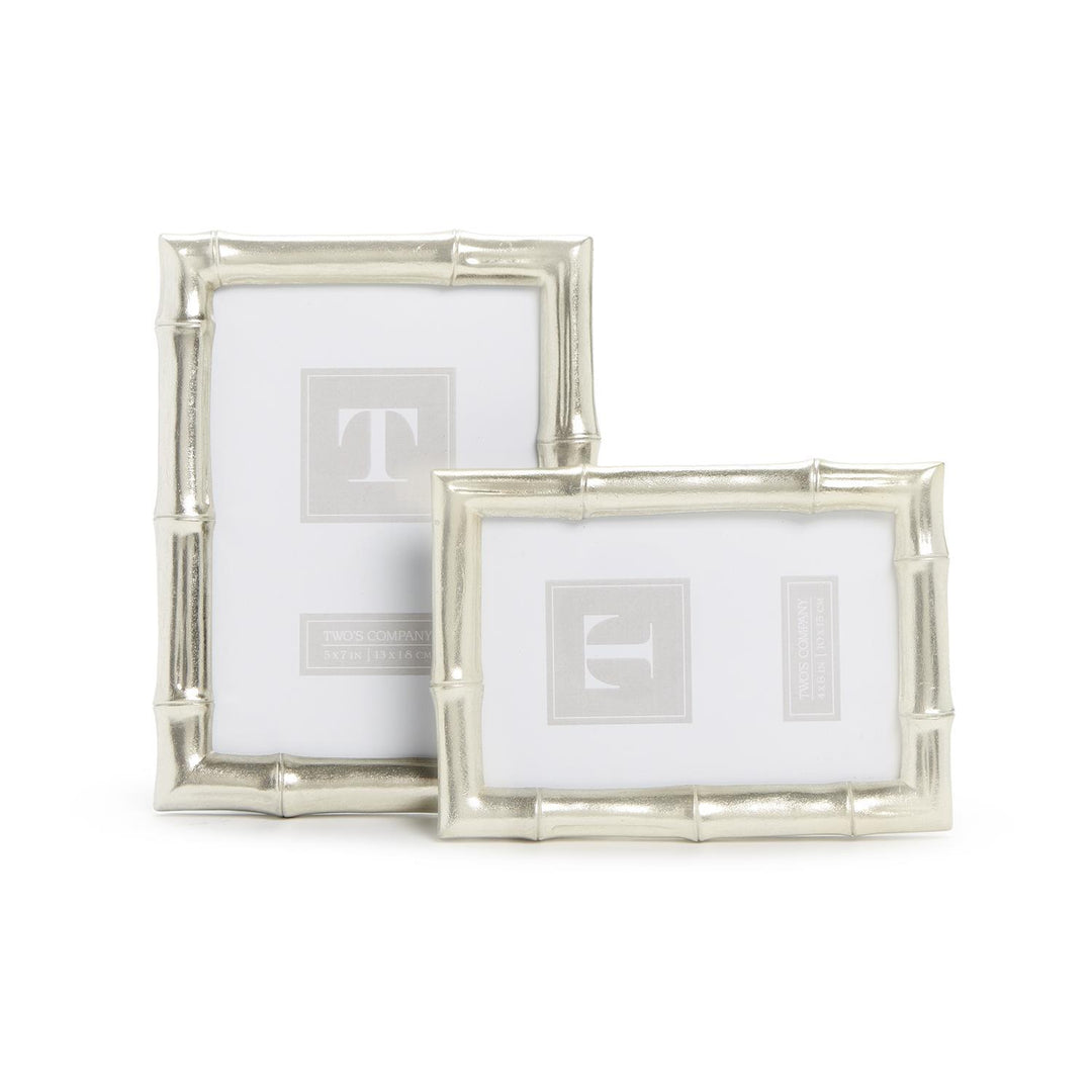 Silver Faux Bamboo Photo Frame