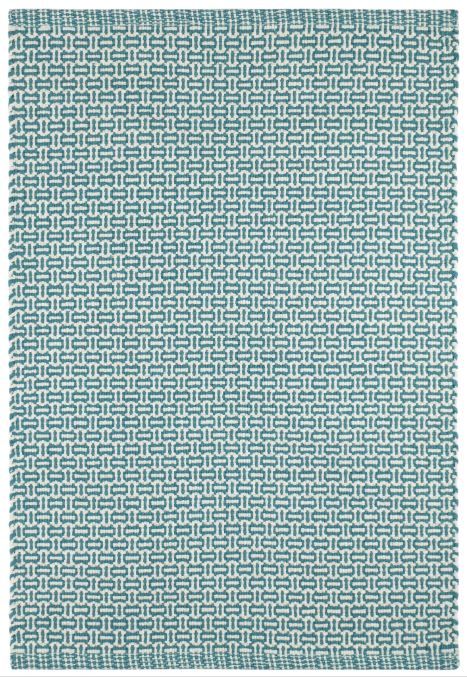 Miss Muffet Teal Handwoven Cotton Rug