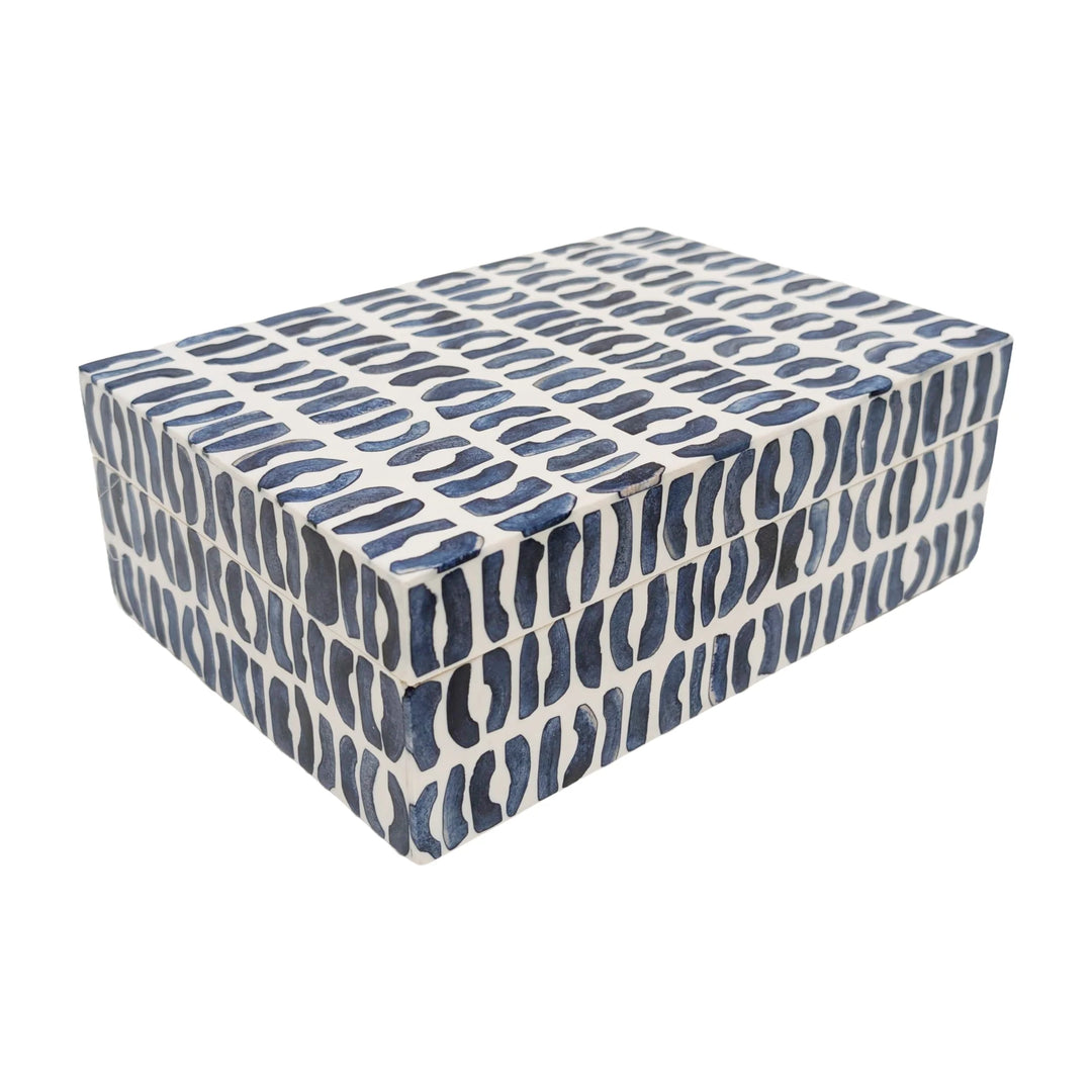 Blue &amp; White Flowing Pattern Bone Box