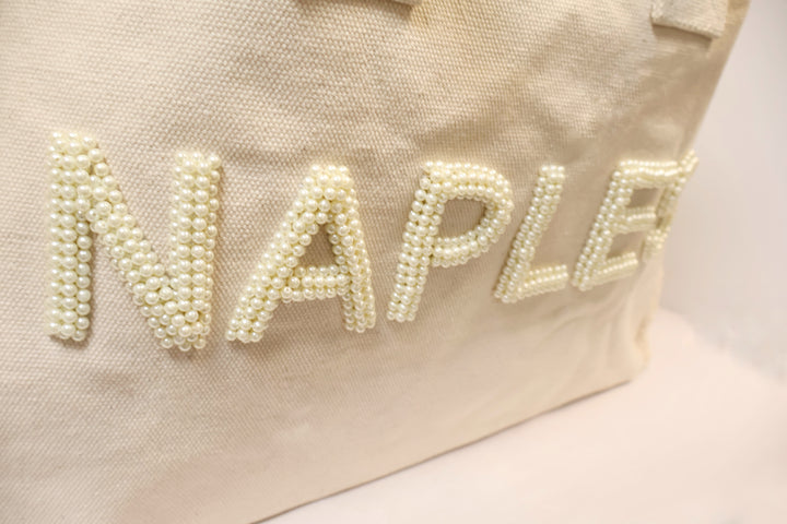 Tote Naples Ivory - Raised Pearls