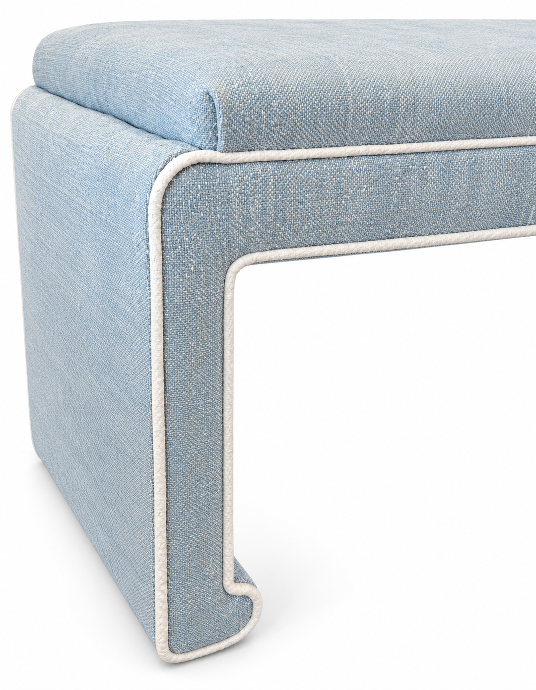 Ming Style Upholstered Bench in Atlantic LB