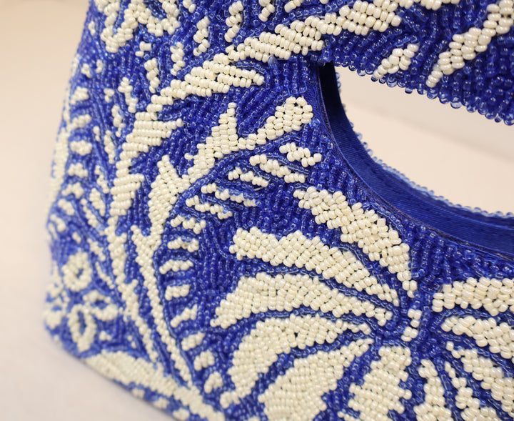 Cut Out Handle - Dk Blue White Palm