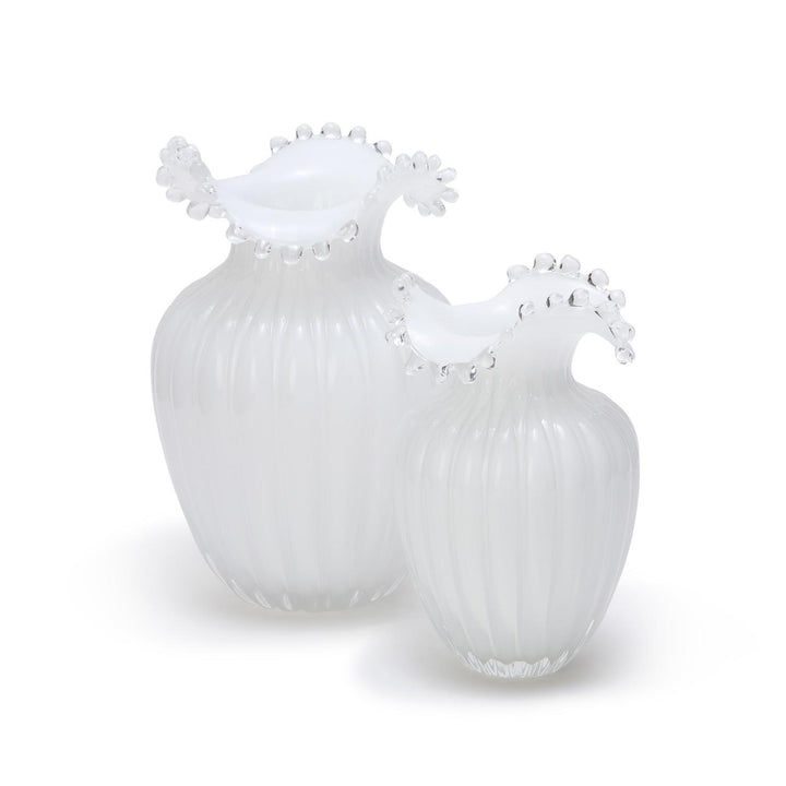 Glass Pearl White Vase