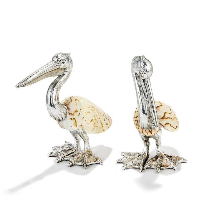 Pelican Sculptures Silver Plated Resin