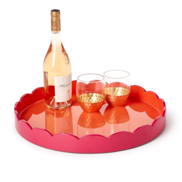 Scalloped Dual Tone Lacquer Tray