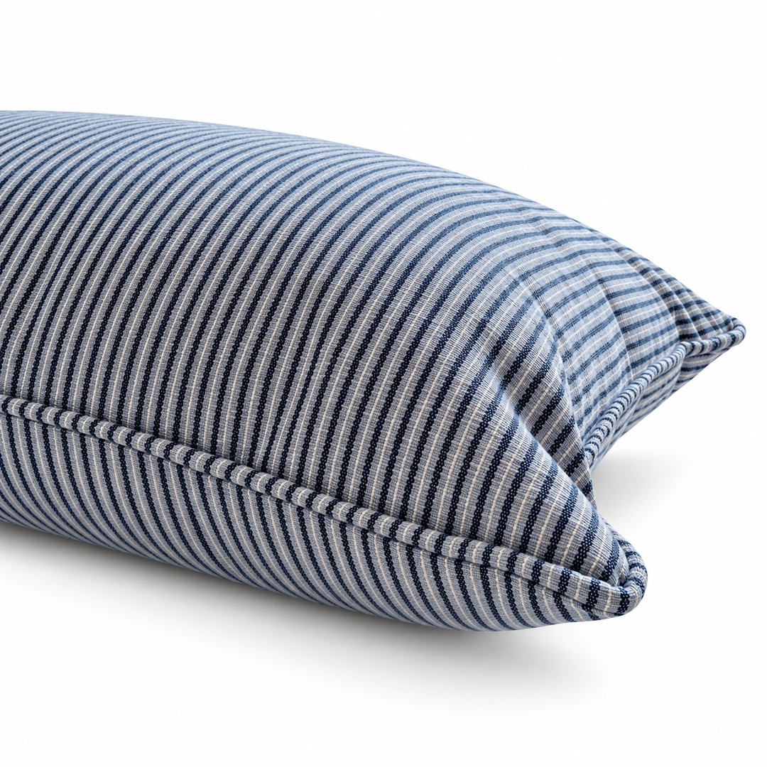 Tisbury Stripe Outdoor Lumbar Pillow - Cornflower