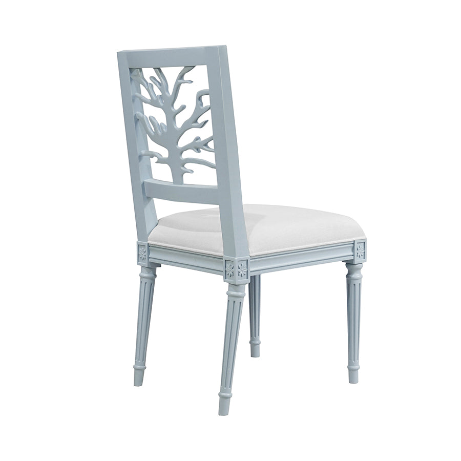 Coral Backed Dining Chair- Light Blue