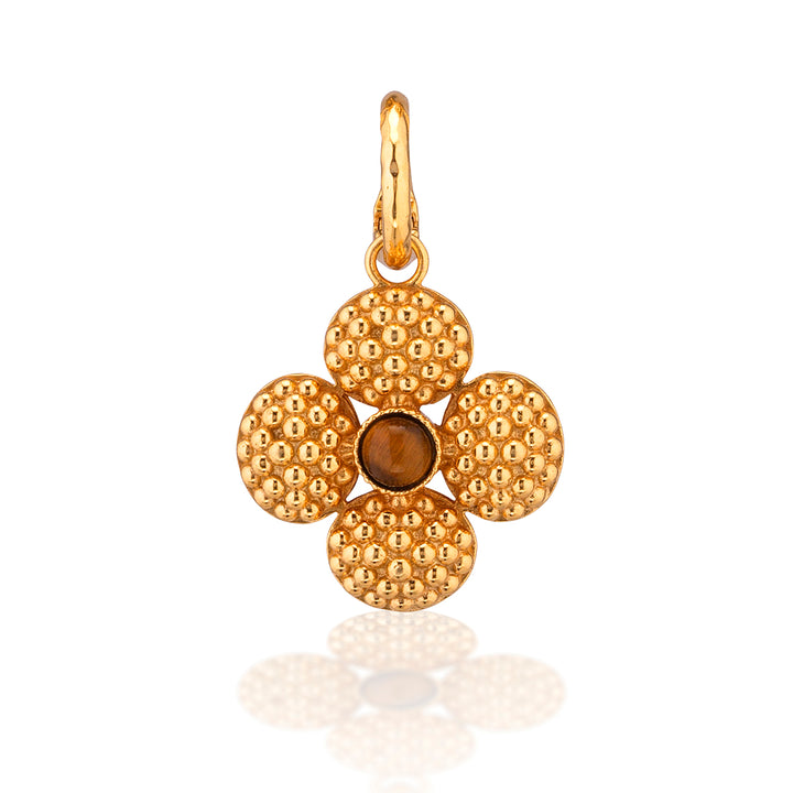 Berry Clover Double Sided Charm/Pendant- Tiger&