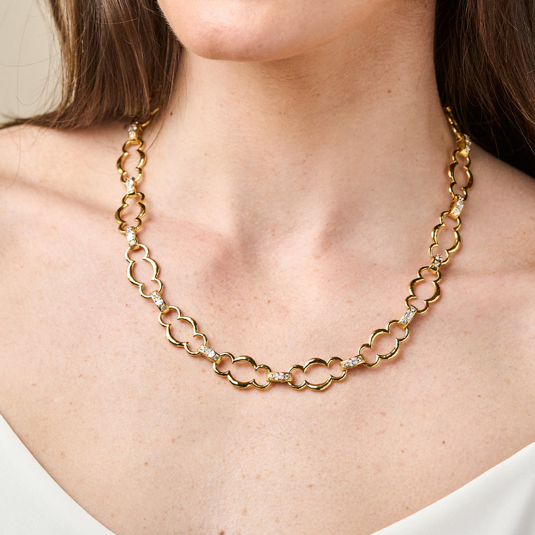 Maharani Grande Chain Necklace 17" + 2" Clear CZ