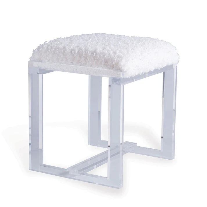 Lucite Faux Fur Bench