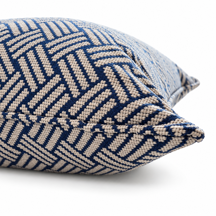 Lattice Outdoor Pillow - Lapis
