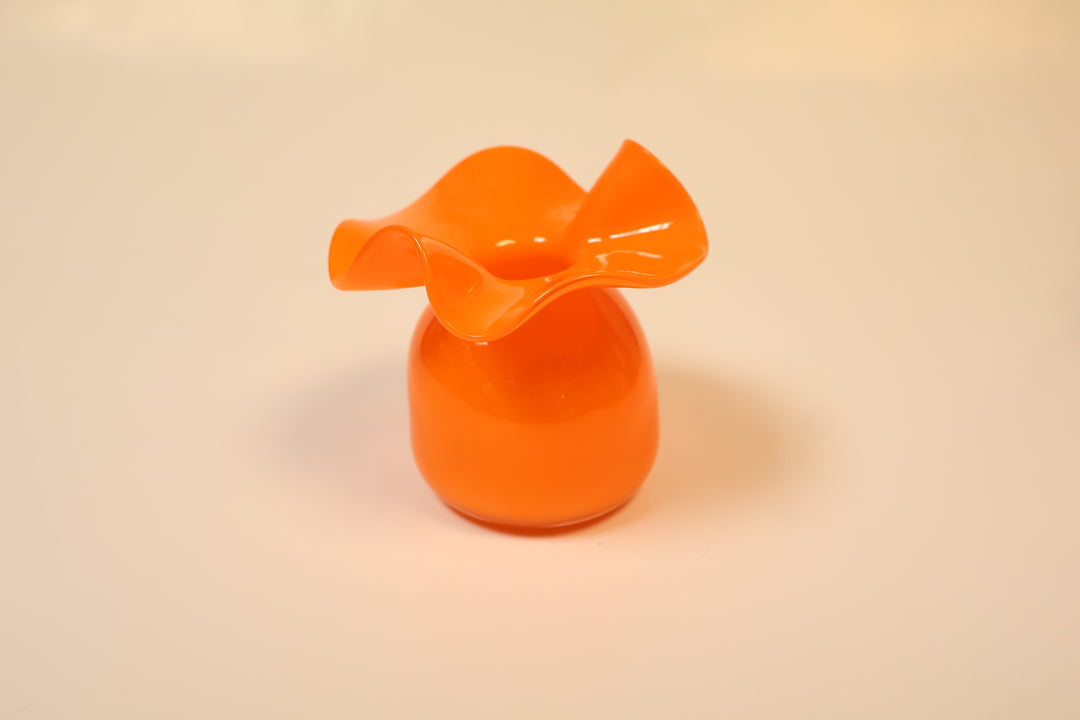 Mini Ruffle Bud Vase- Orange