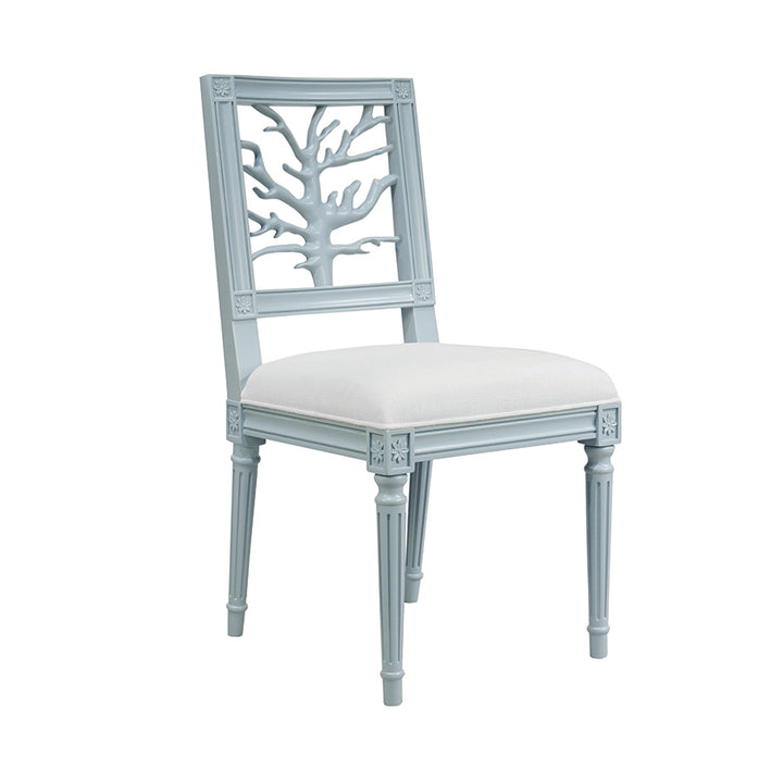 Coral Backed Dining Chair- Light Blue