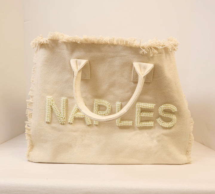 Tote Naples Ivory - Raised Pearls