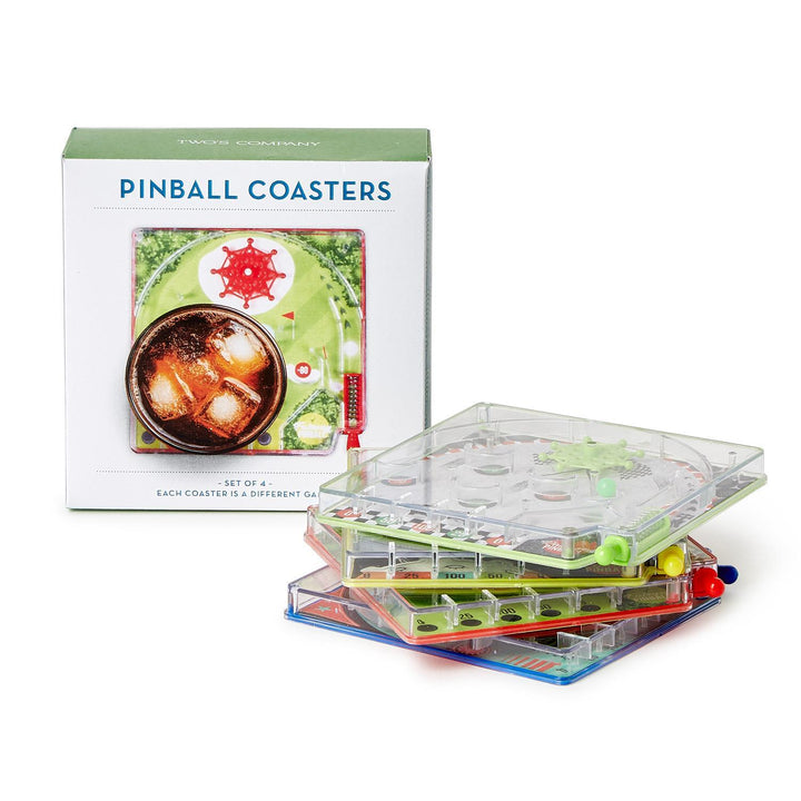 Set of 4 Pinball Coasters in Gift Box Includes 4 Games