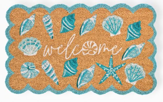 Door Mat-Scalloped Coastal Welcome