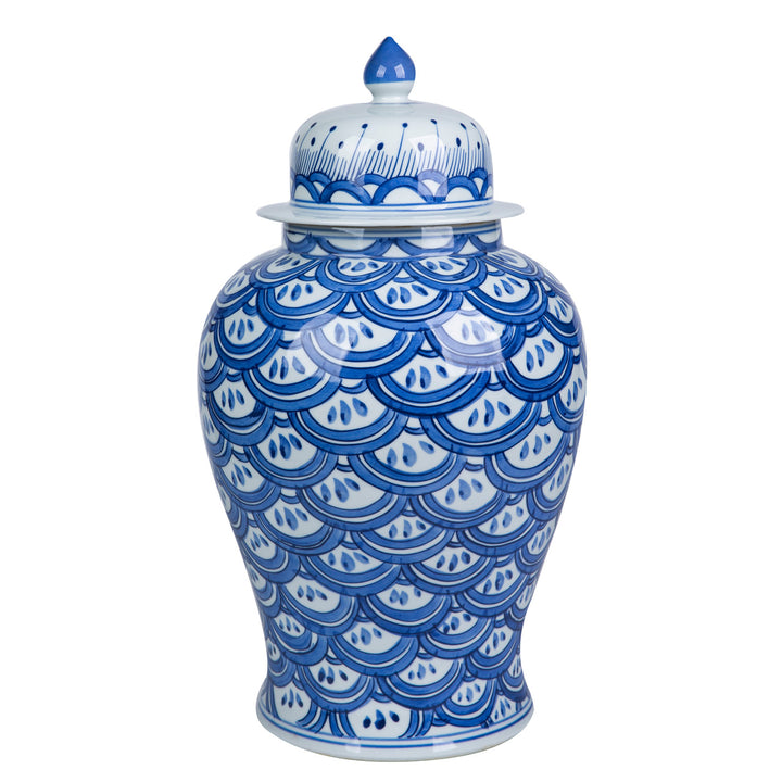 Blue Wave Temple Jar- Large