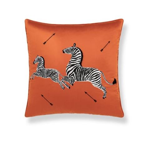 Zebras Embroidered Clementine Pillow
