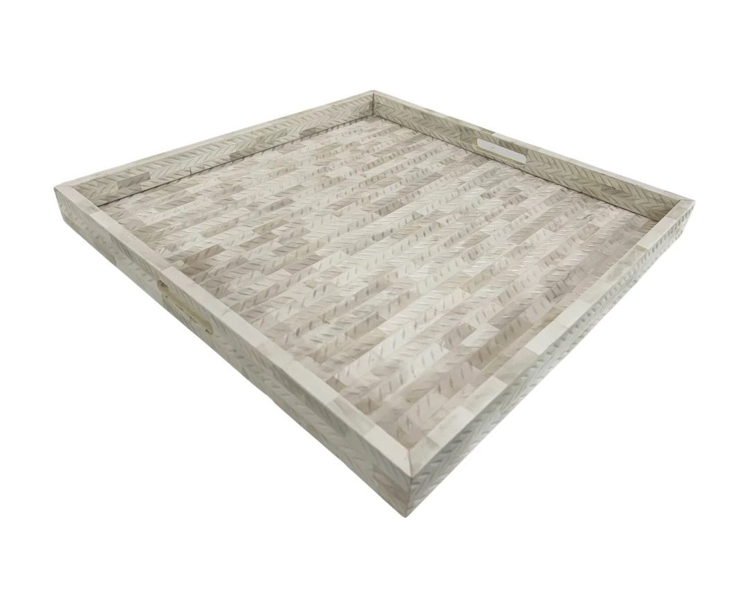 White Bone Square Tray