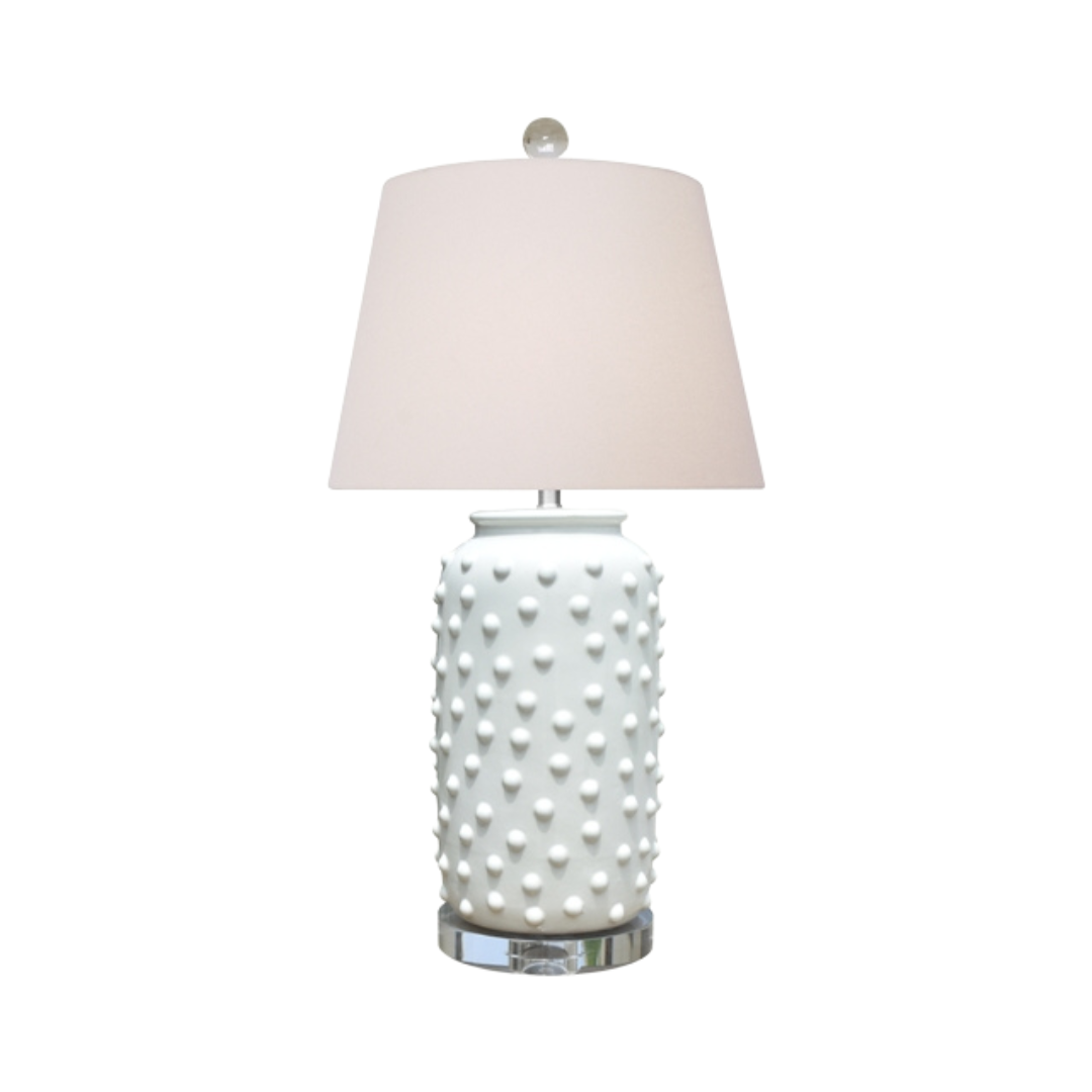 Large Porcelain White Dot Lamp