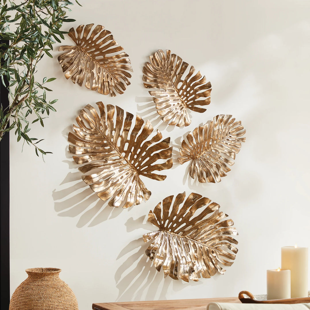 Gold Monstera Wall Art- Large