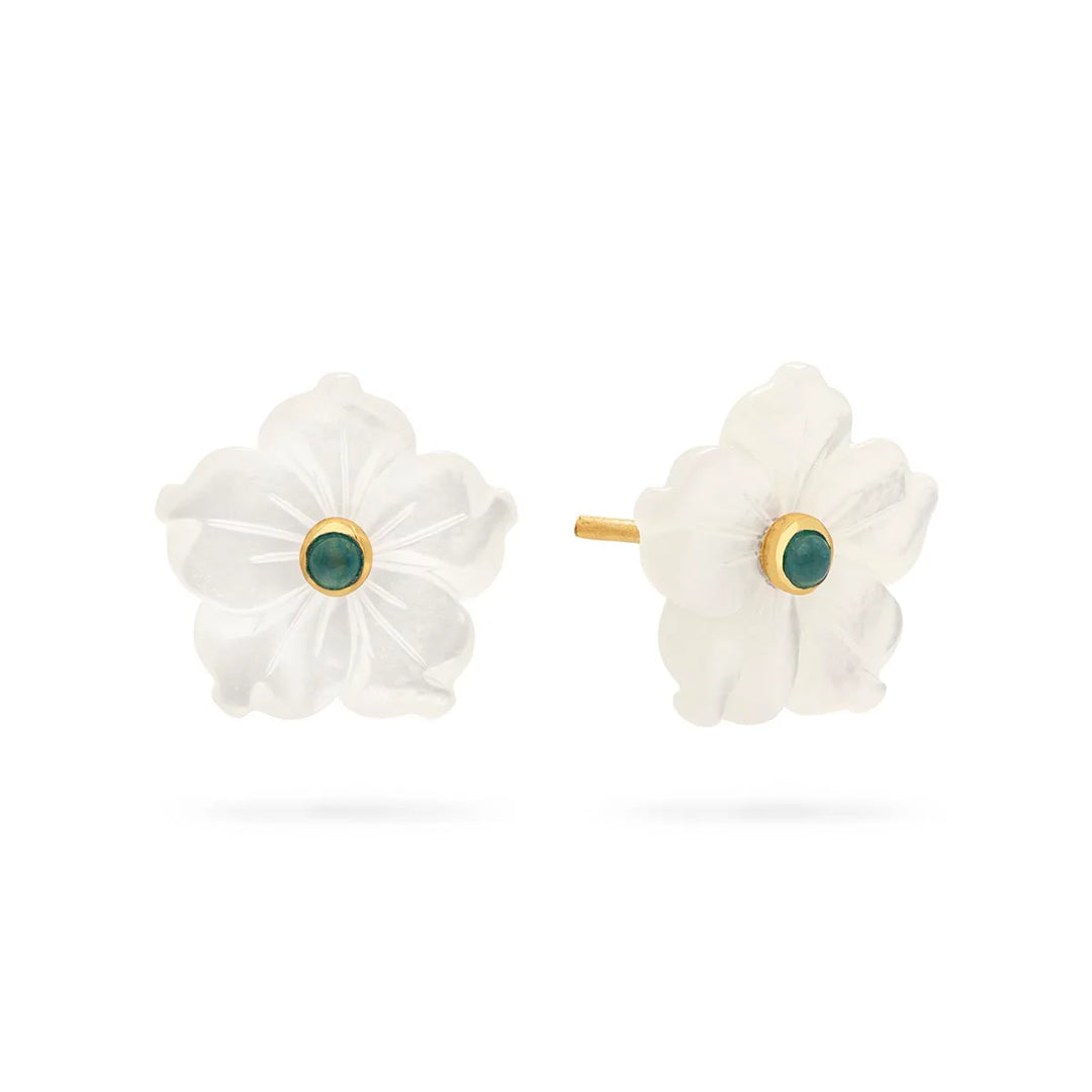 Mermaid Garden Bouquet Earring MOP Ocean Jade