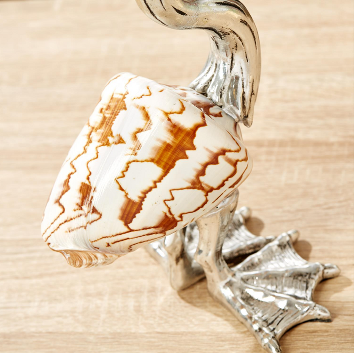 Pelican Sculptures Silver Plated Resin