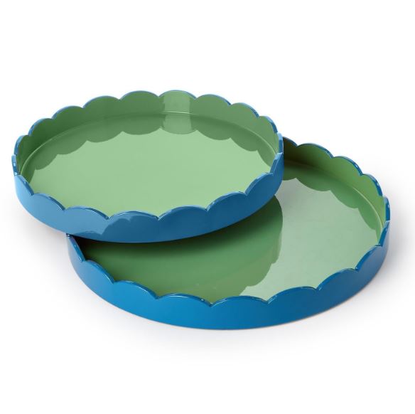 Scalloped Dual Tone Lacquer Tray
