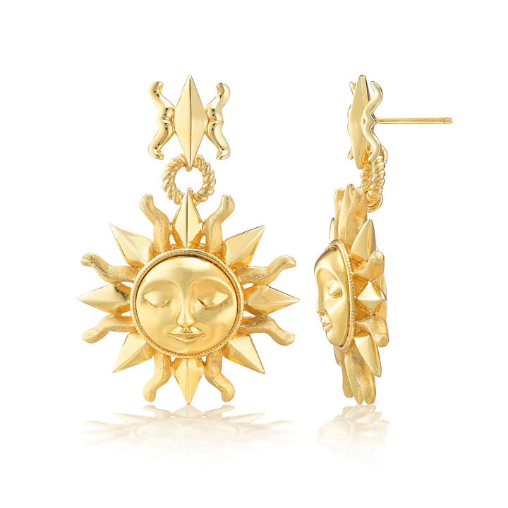 Soleil Drop Earrings, Gold