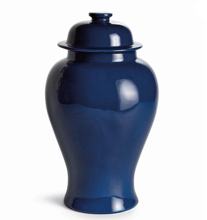 Koa Large Navy Lidded Ginger Jar