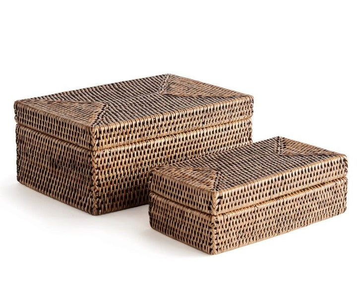 Burma Rattan Lidded Box- Large