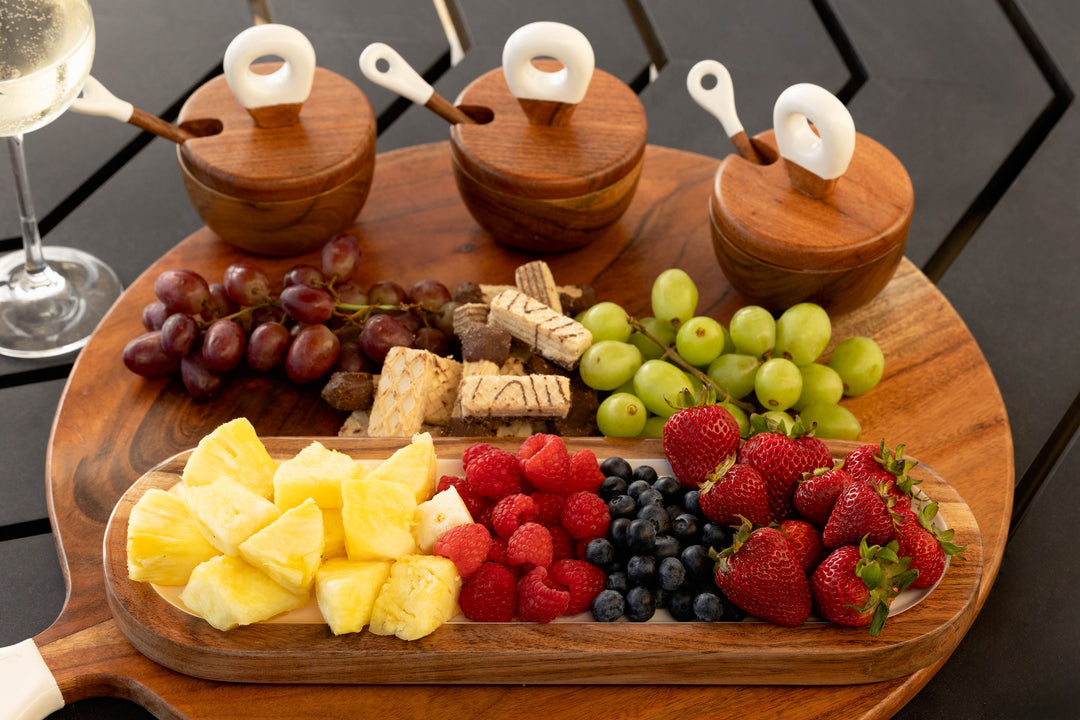 Acacia Wood Dipping Bowl Set