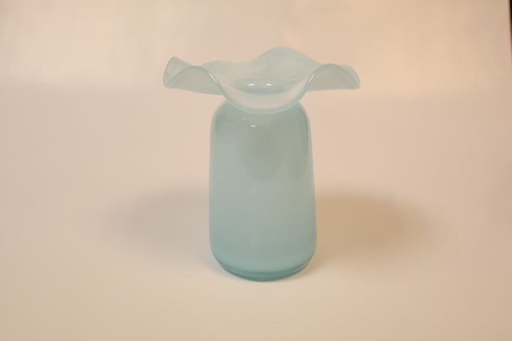 Medium Ruffle Bud Vase- Light Blue