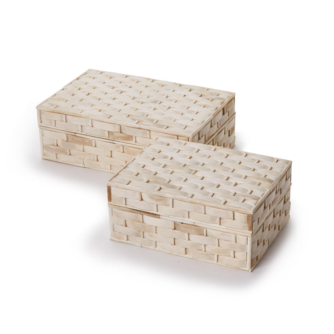 Basketweave Hinged Bone Box