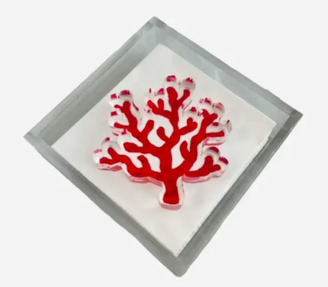 Coral Acrylic Napkin Weight