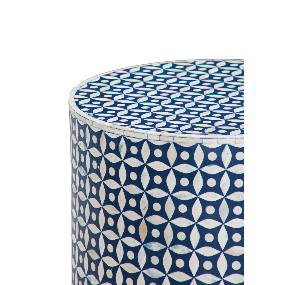 Diamond Blue Bone Inlay Accent Table