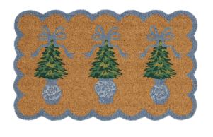 Door Mat-Scalloped Winter Pines