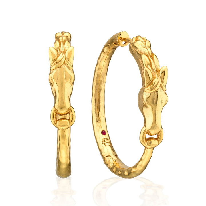 Equestrian Horsehead Hoop Earrings