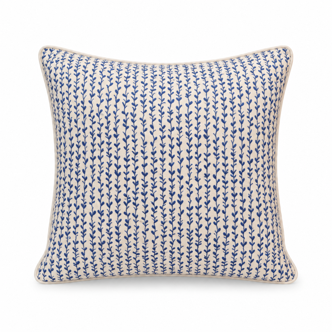 Blue Embroidered Pillow