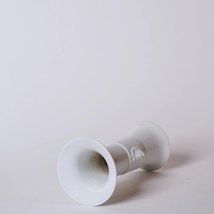 White Porcelain Baluster Vase with Sprigged Lion Heads