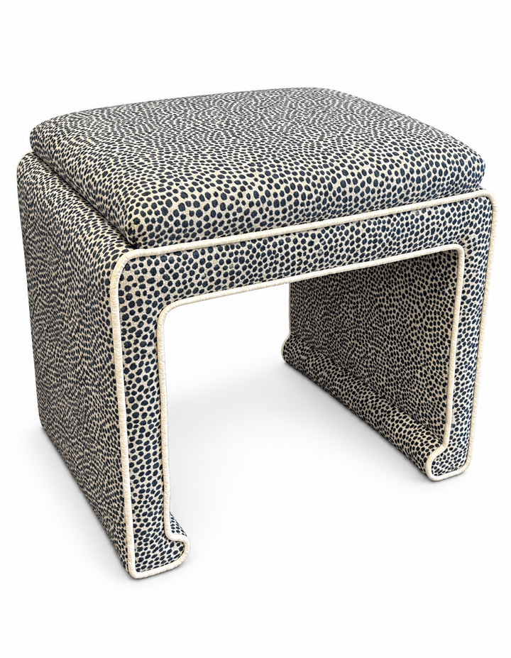 Ming Style Stool Upholstered in Scarsdale BL